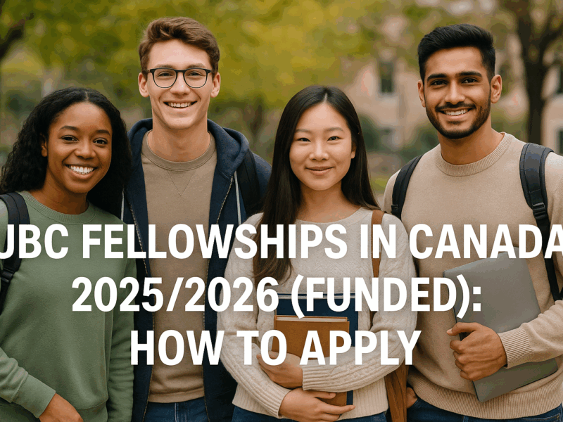 UBC FELLOWSHIPS IN CANADA 2025/2026 (FUNDED): HOW TO APPLY
